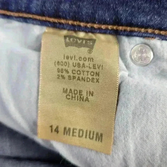 Levi's 512 Womens Dark Wash High Rise Perfectly Slimming Boot Cut Jeans 14 Med - Picture 13 of 13